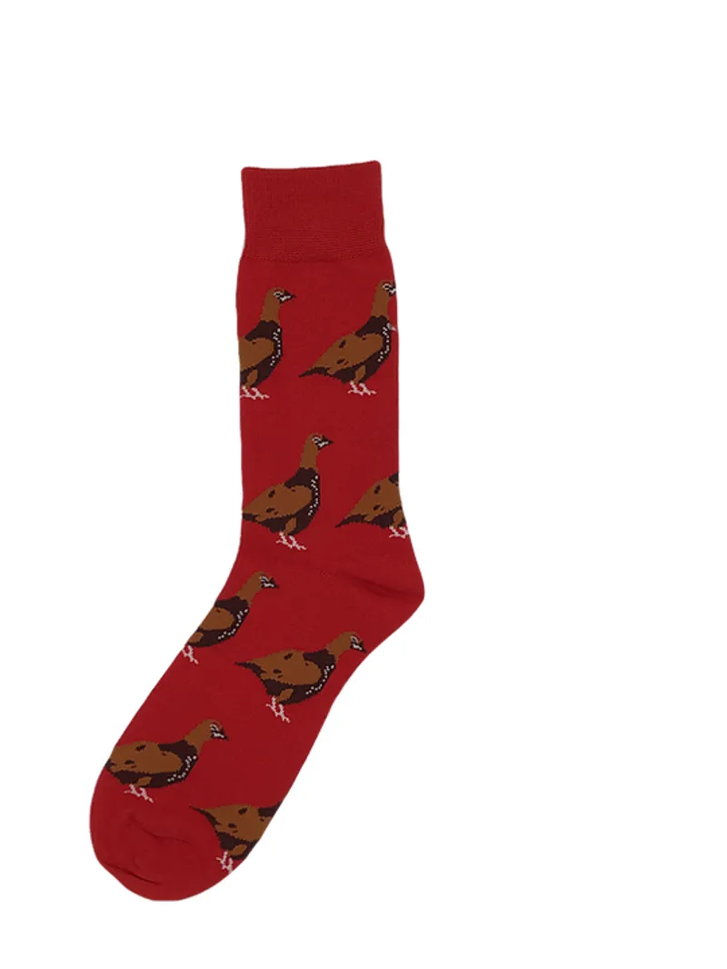 ShuttleSocks Adult Standing Grouse Socks - Red